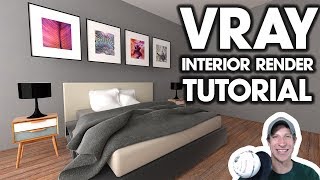 Vray INTERIOR RENDER Tutorial  Easy to Follow [upl. by Hardan]