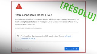 Votre connexion nest pas privée sur Google Chrome [upl. by Anavrin]