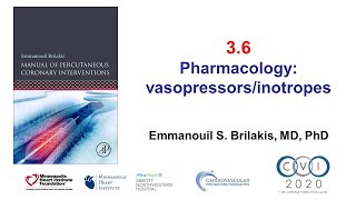 36 Manual of PCI  Pharmacology vasopressors and inotropes [upl. by Ellemac854]