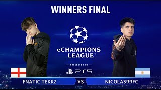 TEKKZ vs NICOLAS99FC  eChampions League Winners Final  FIFA 22 [upl. by Naamann]