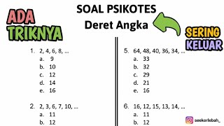 FULL Trik SOAL PSIKOTES DERET ANGKA [upl. by Ettelocin]