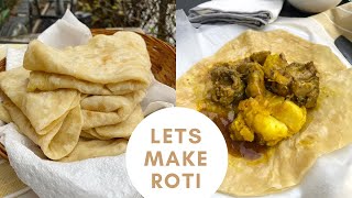 LETS MAKE ROTI  curry chicken  chickpeaPotato  Dosti roti [upl. by Nash782]