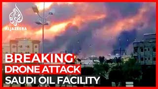 Drones hit 2 Saudi Aramco oil facilities causes fires [upl. by Jacquetta784]