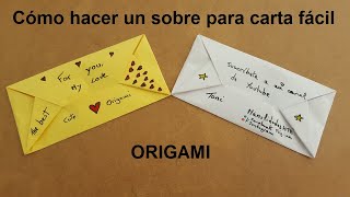 💌  SOBRE  💌 para CARTA FACIL ✅  Origami PASO A PASO [upl. by Sibeal664]