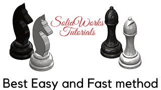 Designing Chess Pieces Part2  Knight and Bishop  SolidWorks Tutorials 5 [upl. by Lari632]