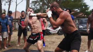 Thailand Bare Knuckle Fight Mikhail Vetrila vs Gilbert Patrocinio [upl. by Malin]