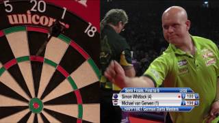 Simon Whitlock v Michael van Gerwen  SemiFinals  HappyBet German Darts Masters 2017 [upl. by Harat609]