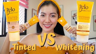 Belo Tinted VS Whitening Sunscreen Wear Test  Review [upl. by Buzzell37]