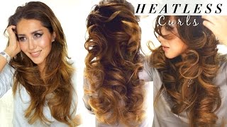 2 ★ LAZY HEATLESS CURLS  Overnight Waves HAIRSTYLES  HACKS [upl. by Dana]