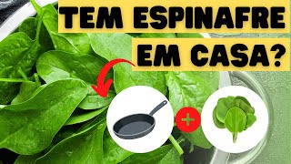 COMO FAZER ESPINAFRE  ESPINAFRE REFOGADO  Receita vegana com espinafre [upl. by Ahsaercal]