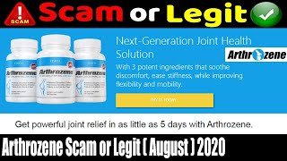 Arthrozene Scam or Legit August Review That will Help You  Scam Adviser Reports [upl. by Nnylannej426]