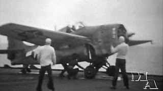 Catapulting off a US Navy Carrier  1944 [upl. by Afra893]