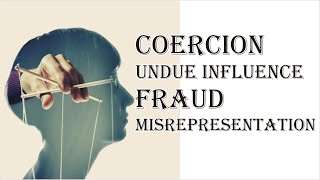 Coercion Undue Influence Fraud Misrepresentation  Indian Contract Act 1872  Law Guru [upl. by Templa275]