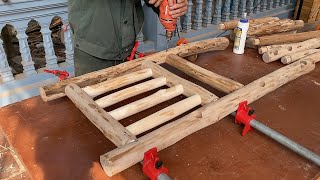 Amazing Woodworking Ideas Rustic  How To Make Outdoor Chair From The Rustic Wooden Slats [upl. by Vaclav]