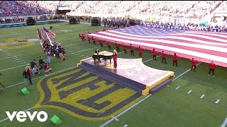 Lady Gaga  StarSpangled Banner Live at Super Bowl 50 [upl. by Sundin]