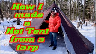 CHEAP  DIY Hot Tent  from a tarp [upl. by Longwood310]