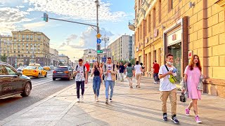 Walking tour  Tverskaya Street  Moscow 4k Russia  HDR [upl. by Lynette]