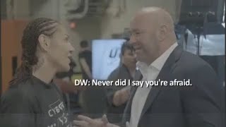 UFC 240 backstage conversation Cris Cyborg Dana White [upl. by Urba]