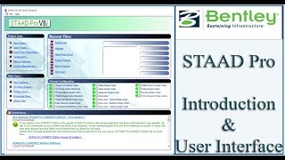 STAAd Pro Tutorial For Beginners Eposide 1 Introduction [upl. by Eamon]