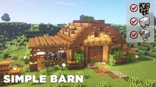 Minecraft  Barn Tutorial  How to Build a Simple Barn [upl. by Judenberg]