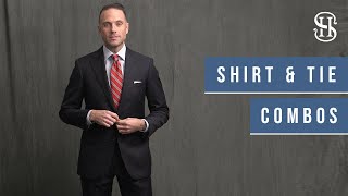 10 Navy Suit Shirt and Tie Combinations  Mens Wardrobe Essentials [upl. by Acissev]