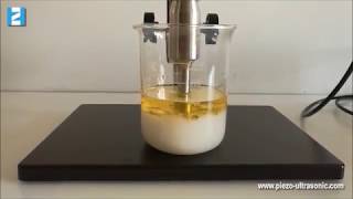 Ultrasonic Homogenization of Oil in Water [upl. by Alyakim]