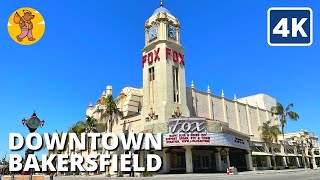 4K Downtown Bakersfield Walking Tour  Kern County  🔊 Binaural Sound [upl. by Paluas]