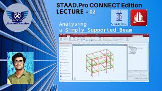 Staad Pro Connect Edition  02 Simply Supported Beam [upl. by Hpeseoj]