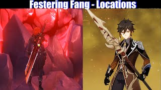 Genshin Impact  Festering Fang Starsilver Ore amp Strange Tooth Locations [upl. by Helbonnas]