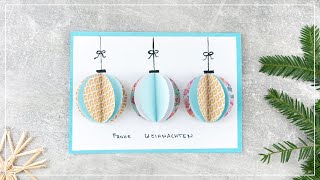 DIY Weihnachtskarte quotChristbaumkugelnquot aus Papier basteln  schönes Weihnachtsgeschenk [upl. by Hterag]