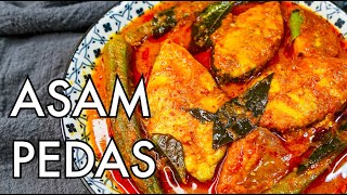 Asam Pedas Fish Recipe  Malay Spicy Sour Tamarind Fish Curry [upl. by Idou]