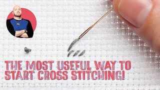 How To Start Cross Stitch With A Knot  Mr X Stitch [upl. by Bonner]