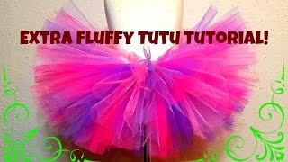 HOW TO MAKE A NO SEW TUTU  Extra fluffy [upl. by Neelra29]