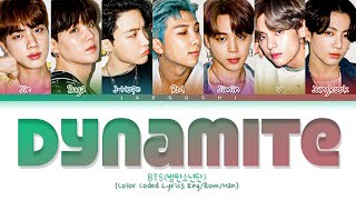 BTS Dynamite Lyrics Color Coded Lyrics [upl. by Cantu]