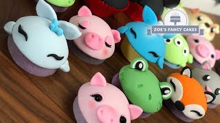 Cupcake decorating cute animals and faces tutorials [upl. by Yraht838]