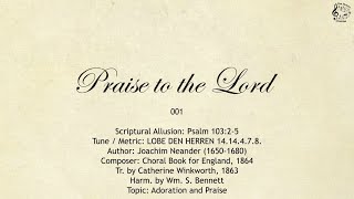 001 V1 Praise to the Lord  SDA Hymnal  The Hymns Channel [upl. by Licha822]