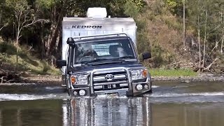 TOYOTA LANDCRUISER LC70 DUAL CAB  TOWING KEDRON Caravan [upl. by Naivad338]