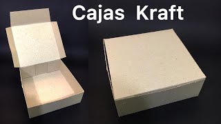 Caja cuadrada en carton KRAFT  Paso a paso [upl. by Ettenoj]