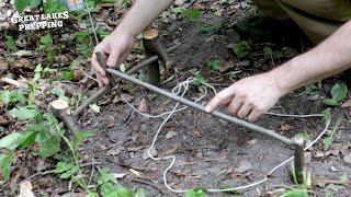 Simplest DIY Spring Snare Trap  Bushcraft Small Game Trap [upl. by Slater]