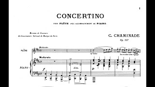 Cécile Chaminade  Concertino for Flute and Piano with Score [upl. by Adnohrahs]