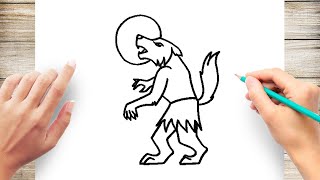 How to Draw A Werewolf Step by Step  Drawing Lesson [upl. by Honoria]