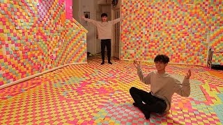 CRAZY STICKY NOTE PRANK ON FAMILY [upl. by Abelard233]