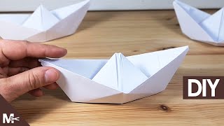 ► Como hacer un BARCO DE PAPEL Origami en 1 MINUTO ⛵ [upl. by Abey547]