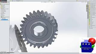 Solidworks Tuto 05 How to create a helicoidal wheel or gear [upl. by Ahsilra]