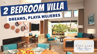 Preferred Club TwoBedroom Villa  Dreams Playa Mujeres Resort  Full Walkthrough Tour  4K [upl. by Smitt]