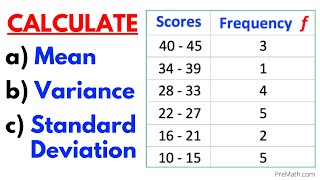 Find the Mean Variance amp Standard Deviation of Frequency Grouped Data Table StepbyStep Tutorial [upl. by Atsahs69]