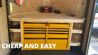 DIY enclosed trailer shelf with tool chest [upl. by Anirbed]