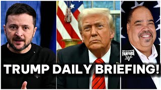 TRUMP DAILY BRIEFING PRESIDENT TRUMP AND VOLODYMYR ZELENSKY EXCHANGE STRONG WORDS [upl. by Fredra]