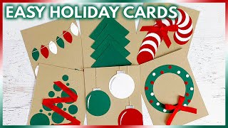 Easy Handmade Christmas Cards That Anyone Can Make  DIY Holiday Cards [upl. by Zicarelli]