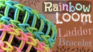 RAINBOW LOOM  Ladder Bracelet  How To  SoCraftastic [upl. by Ennayt]